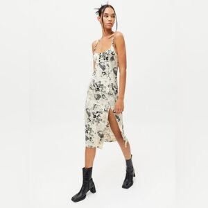 Urban Outfitters UO Tiera Slit Midi Slip Dress Size Small